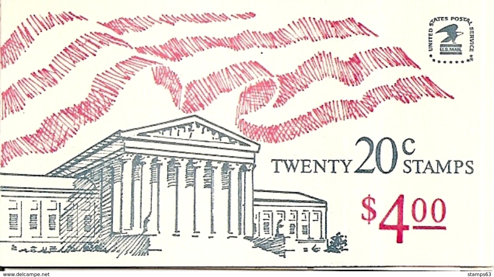 UNITED STATES (USA), 1983, Booklet 140A, Court $ 4.00, Mi 0-107 - 1941-80