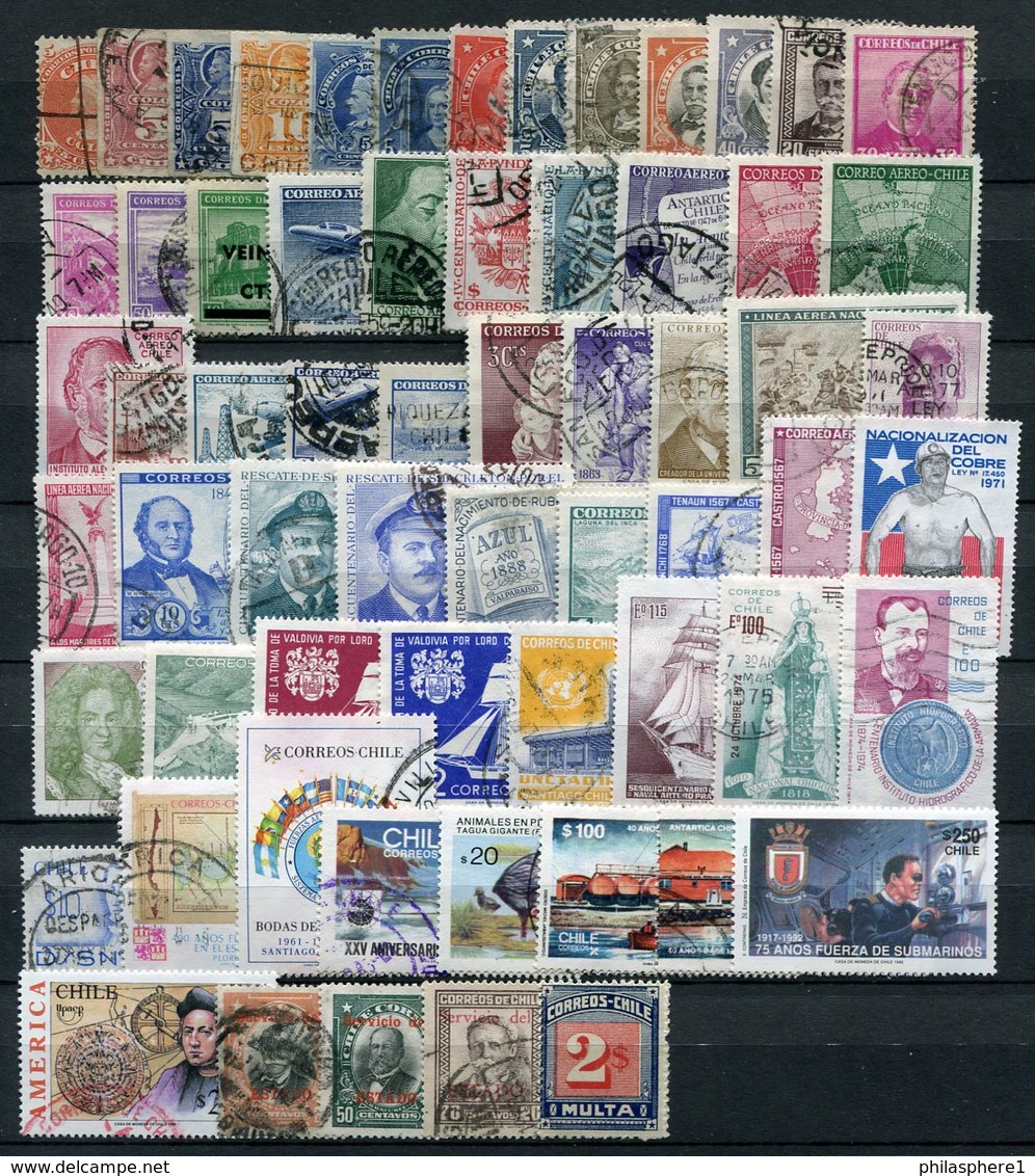 Chile Lot       O  Used + **  MNH + (*)  No Gum            (349) - Chile