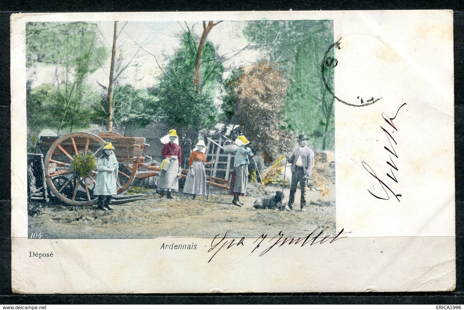 CARTOLINA CV2349 BELGIO BELGIQUE Costumi Delle Ardenne, Ardennais, 1901, Viaggiata Per L'Italia, Formato Piccolo, Franco - Altri & Non Classificati