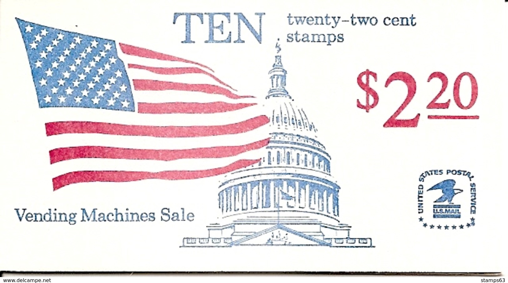 UNITED STATES (USA), 1985, Booklet 145, Flags $ 2.20, Mi 0-110 - 2. 1941-80