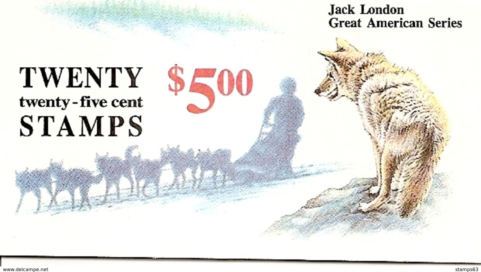 UNITED STATES (USA), 1988, Booklet 150, Jack London $5,  Mi 0-123nt - 2. 1941-80