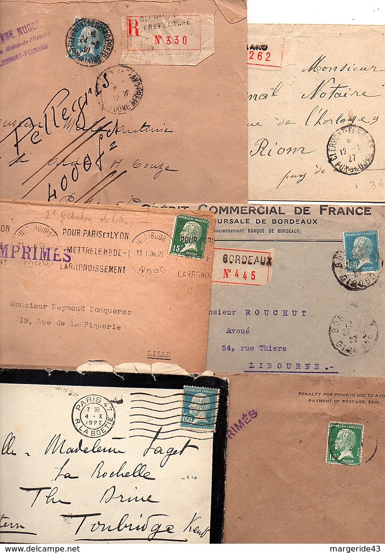 FRANCE MARCOPHILIE TYPE PASTEUR LOT DE LETTRES 55 GRAMMES - Vrac (min 1000 Timbres)