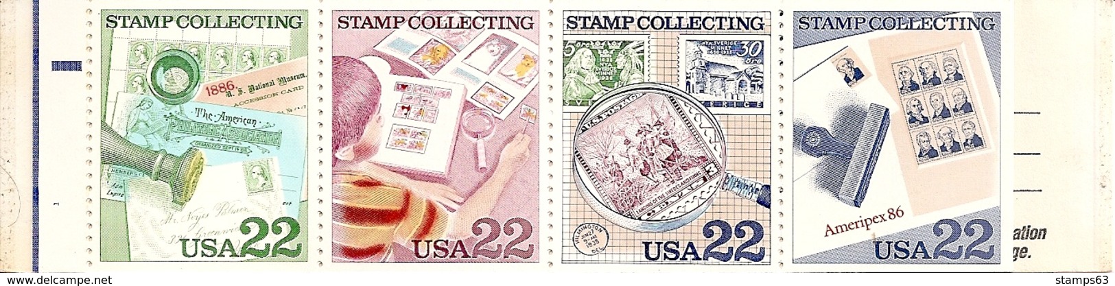 UNITED STATES (USA), 1986, Booklet 153, Ameripex,  Mi 0-113, ERROR: Black Omitted - 2. 1941-80