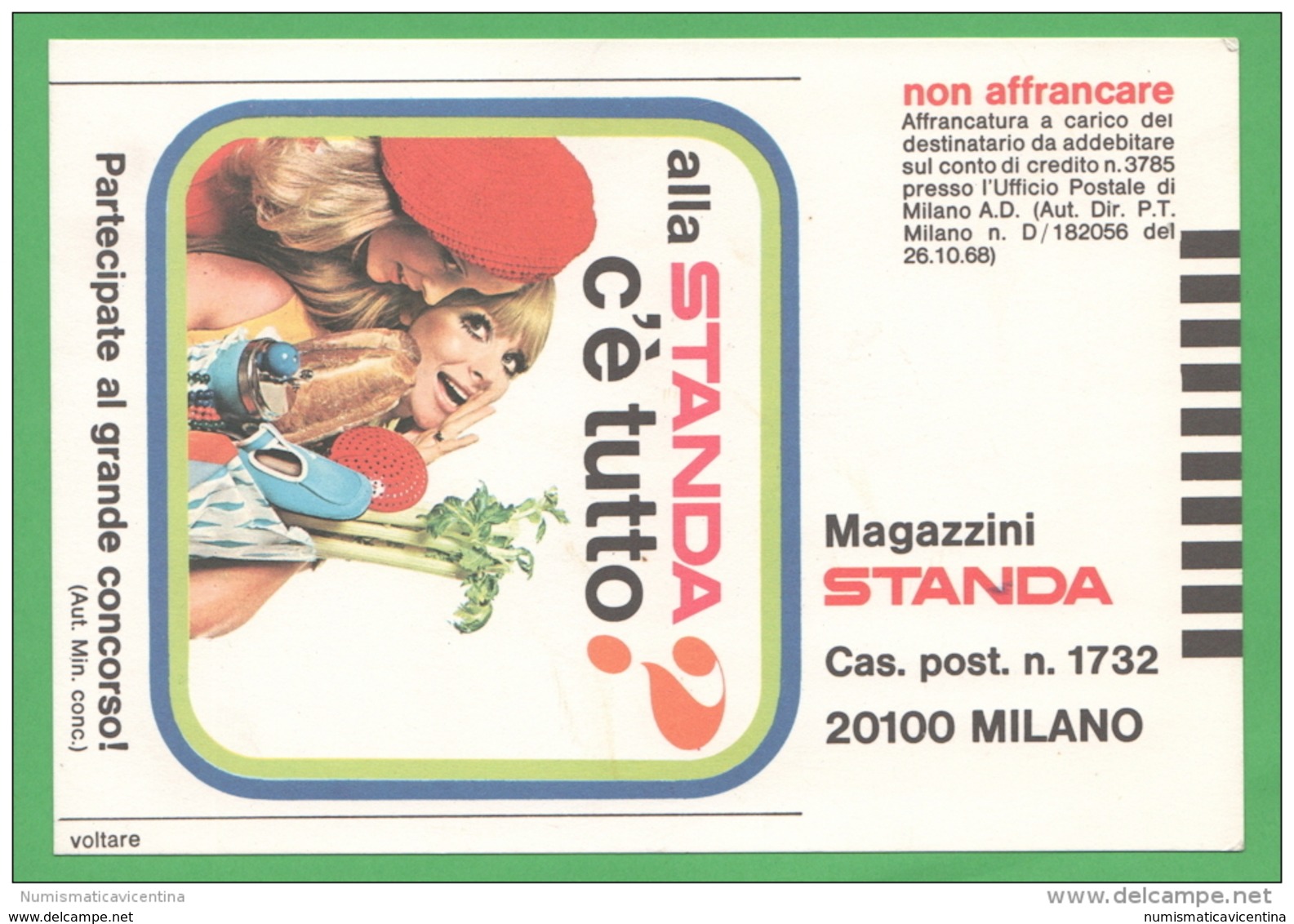 Magazzini Standa Cartolina Concorso 1969 - Pubblicitari