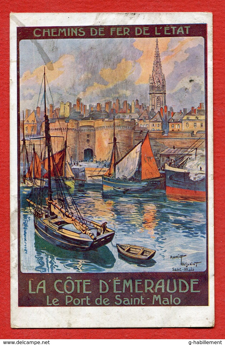 CPA Chemins De Fer De L'Etat - Côte D'Emeraude - Le Port De Saint-Malo - Autres & Non Classés