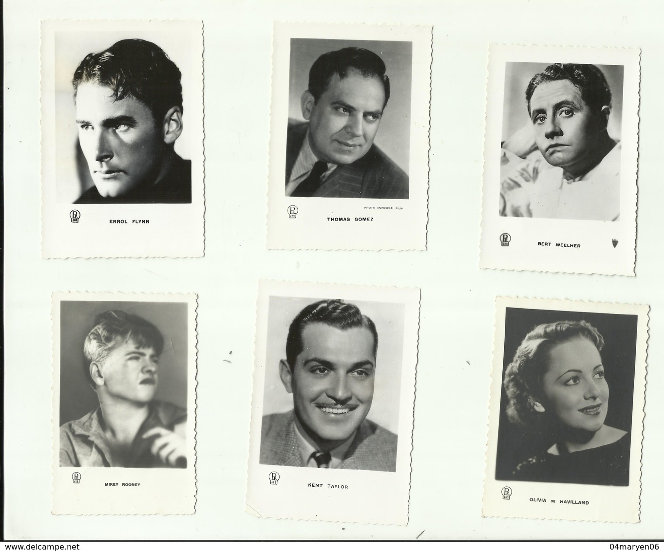 *6 X  FILM/Chromo-photo *MIKEY ROONEY-KENT TAYLOR-ERROL  FLYNN -THOMAS GOMEZ-OLIVIA DE HAVILLAND-BERT WEELHER - Photos