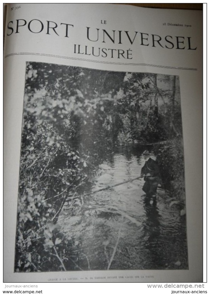 1902 CHASSE À LA LOUTRE - SUR LA VAUVE - BORD DE LA BOURZANNE - PONDERON -  EQUIPAGE M. DE TARRADE - 1900 - 1949