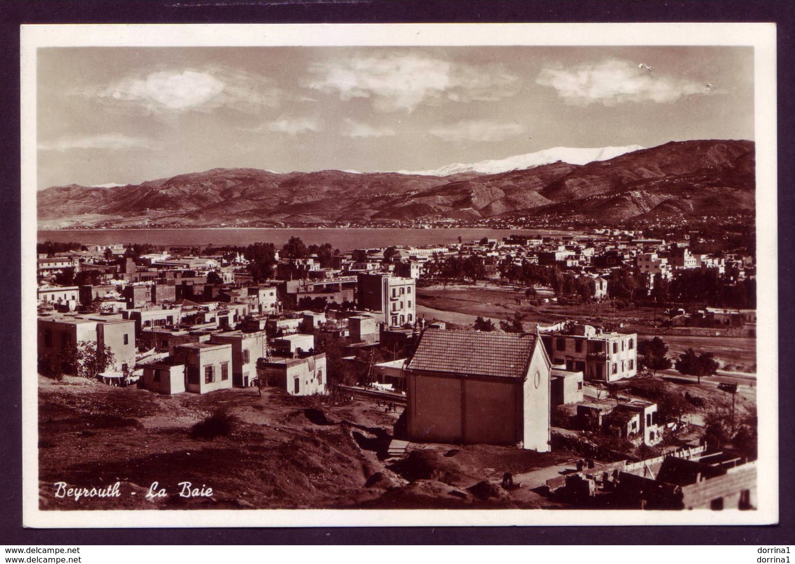 Liban Beyrouth Beirut La Baie B/w Photo Postcard 1951 With Lebanon Stamp - Israel