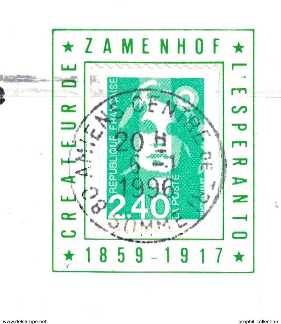 1996 - LOT De 2 CARTES ESPERANTO : 81° CONGRES UNIVERSEL À PRAGUE + UN PONT ENTRE LES PEUPLES AMIENS - Esperanto