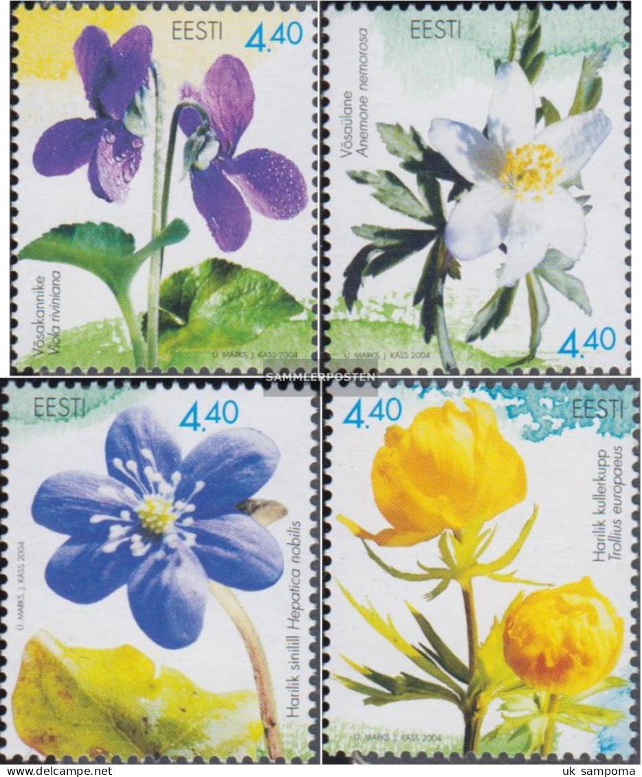 Estonia 481-484 (complete Issue) Unmounted Mint / Never Hinged 2004 Flowers - Estonia