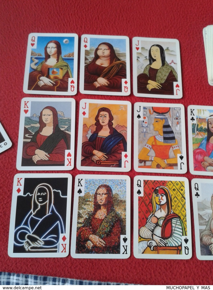 BARAJA DE CARTAS PLAYING CARDS POKER NAIPES VELMONIT CON LA GIOCONDA DE LEONARDO DA VINCI Y SUS VERSIONES VERSIONS VER