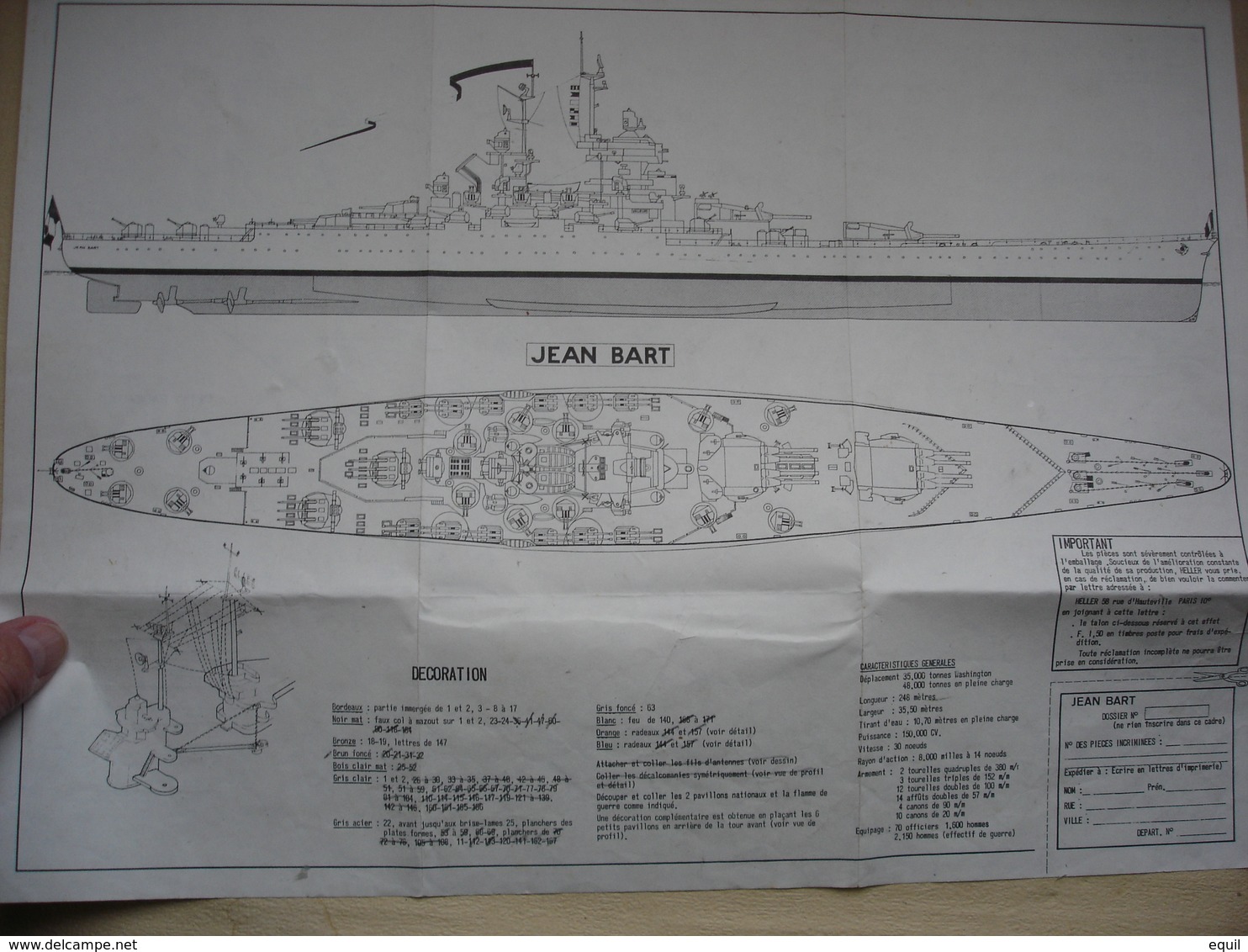 sept plans de maquettes de bateaux militaire et commerce