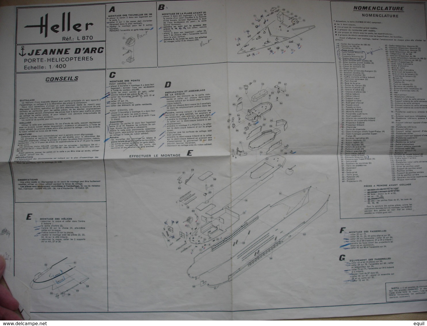 sept plans de maquettes de bateaux militaire et commerce