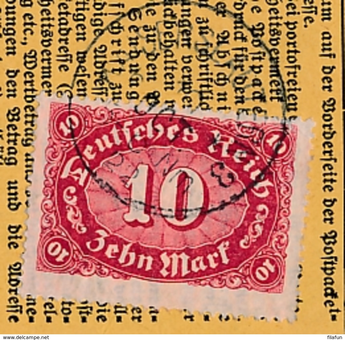 Deutsches Reich - 1922 - 20M + 10M Mixed Franking On Paketkarte From Kaiserslautern To Mannheim - Briefe U. Dokumente