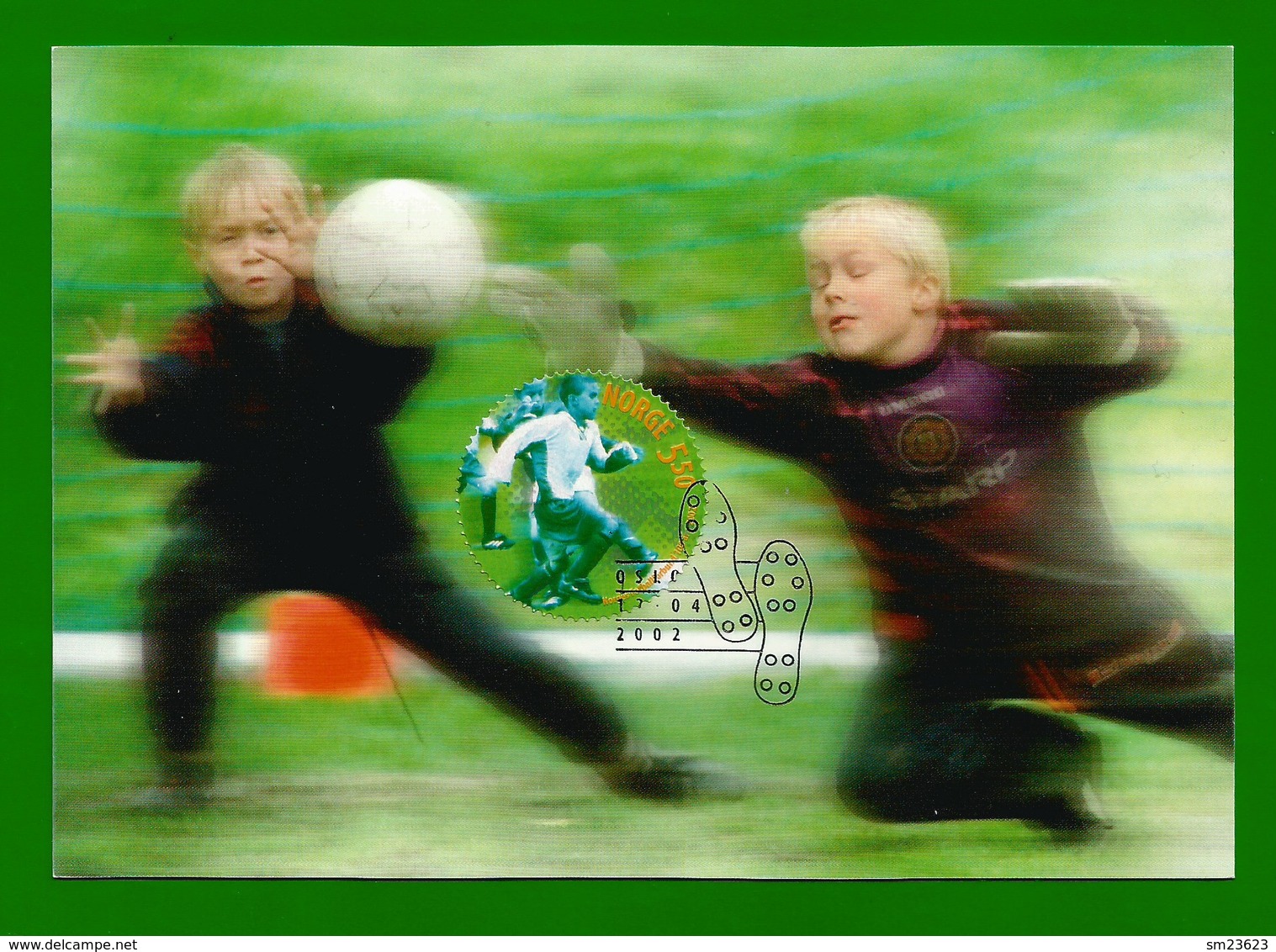 Norwegen 2002  Mi.Nr. 1426 , Norges Fotballforbund - Maximum Card - Stempel  Oslo 12.04.2002 - Tarjetas – Máximo