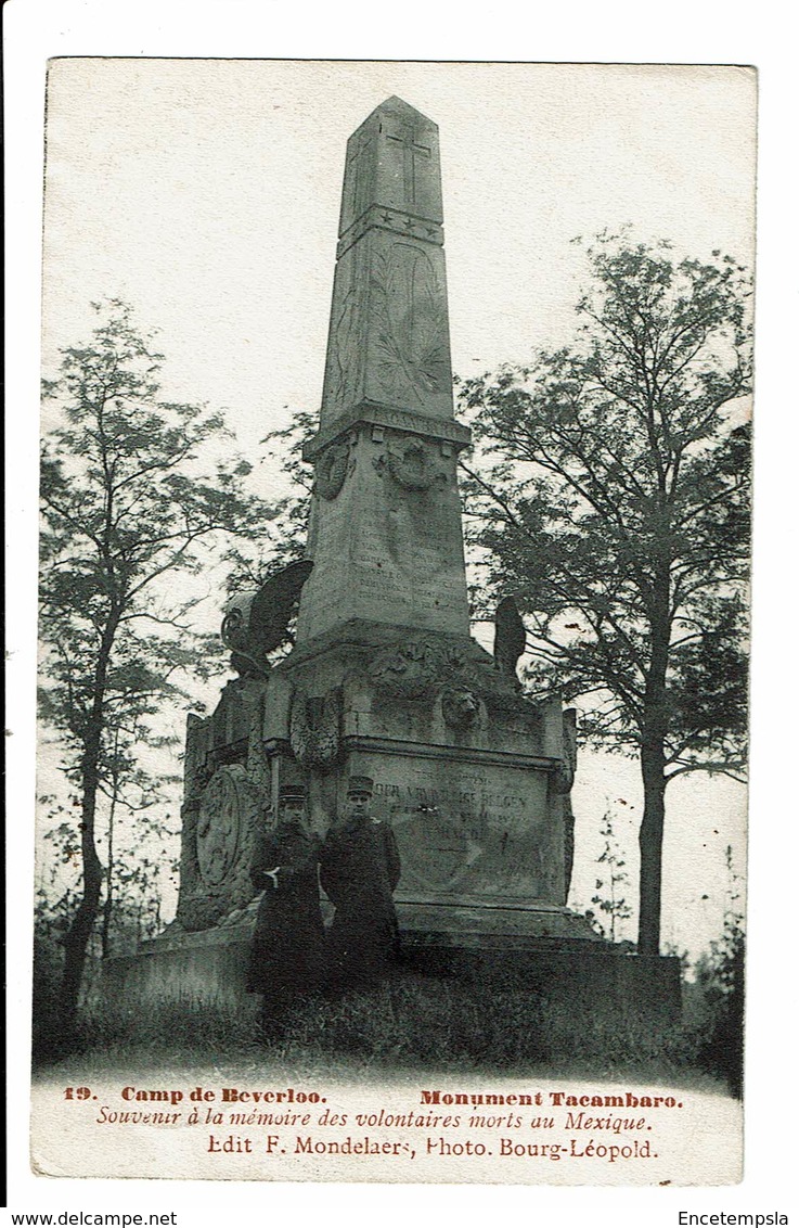 CPA - Carte Postale Belgique Beverloo - Camp Militaire- Monument Tacambaro-VM292 - Beringen