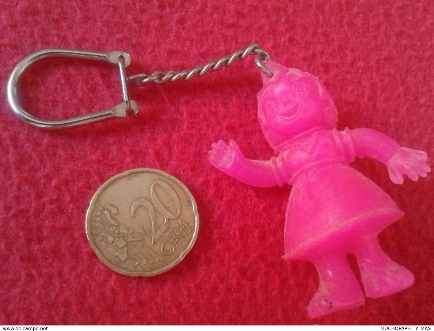 LLAVERO OLD KEYRING KEYCHAIN PORTE-CLÉS HEIDI PERSONAJE DIBUJOS ANIMADOS AÑOS 70 SERIE TV COLOR ROSA ALPES... VER FOTOS - Otros & Sin Clasificación