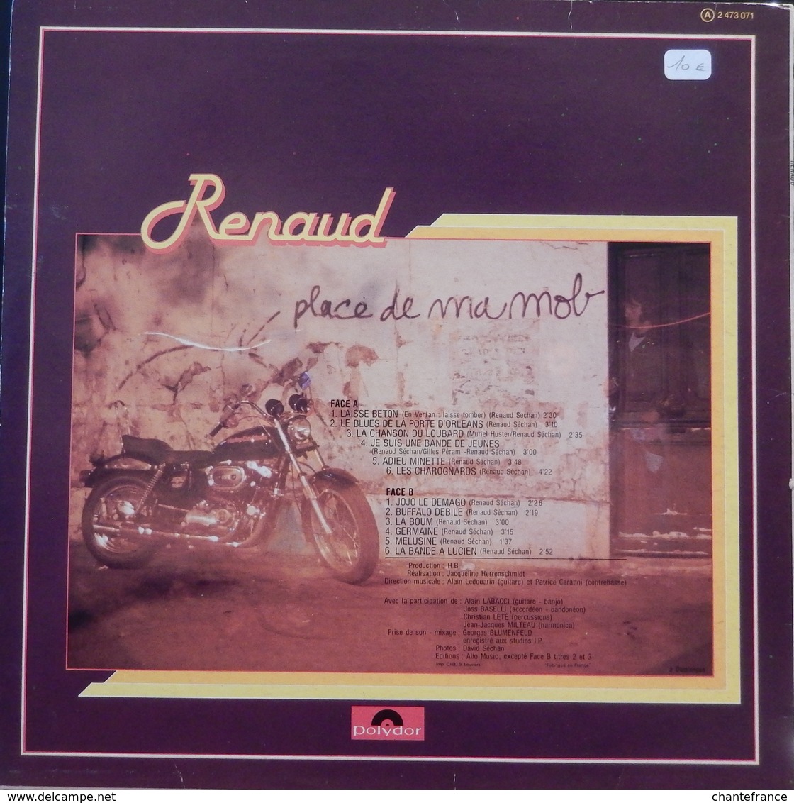 Renaud 33t. LP "place De Ma Mob" - Autres - Musique Française