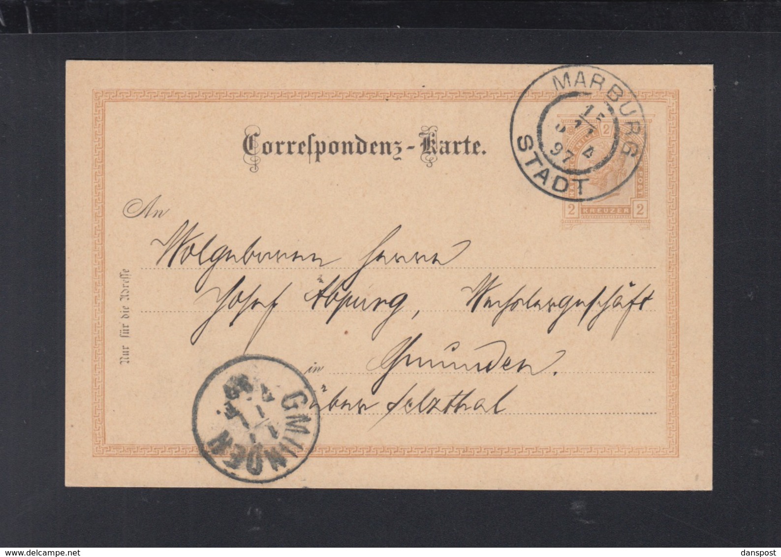 KuK Slowenien Slovenia GSK 1897 Marburg Stadt - Briefe U. Dokumente