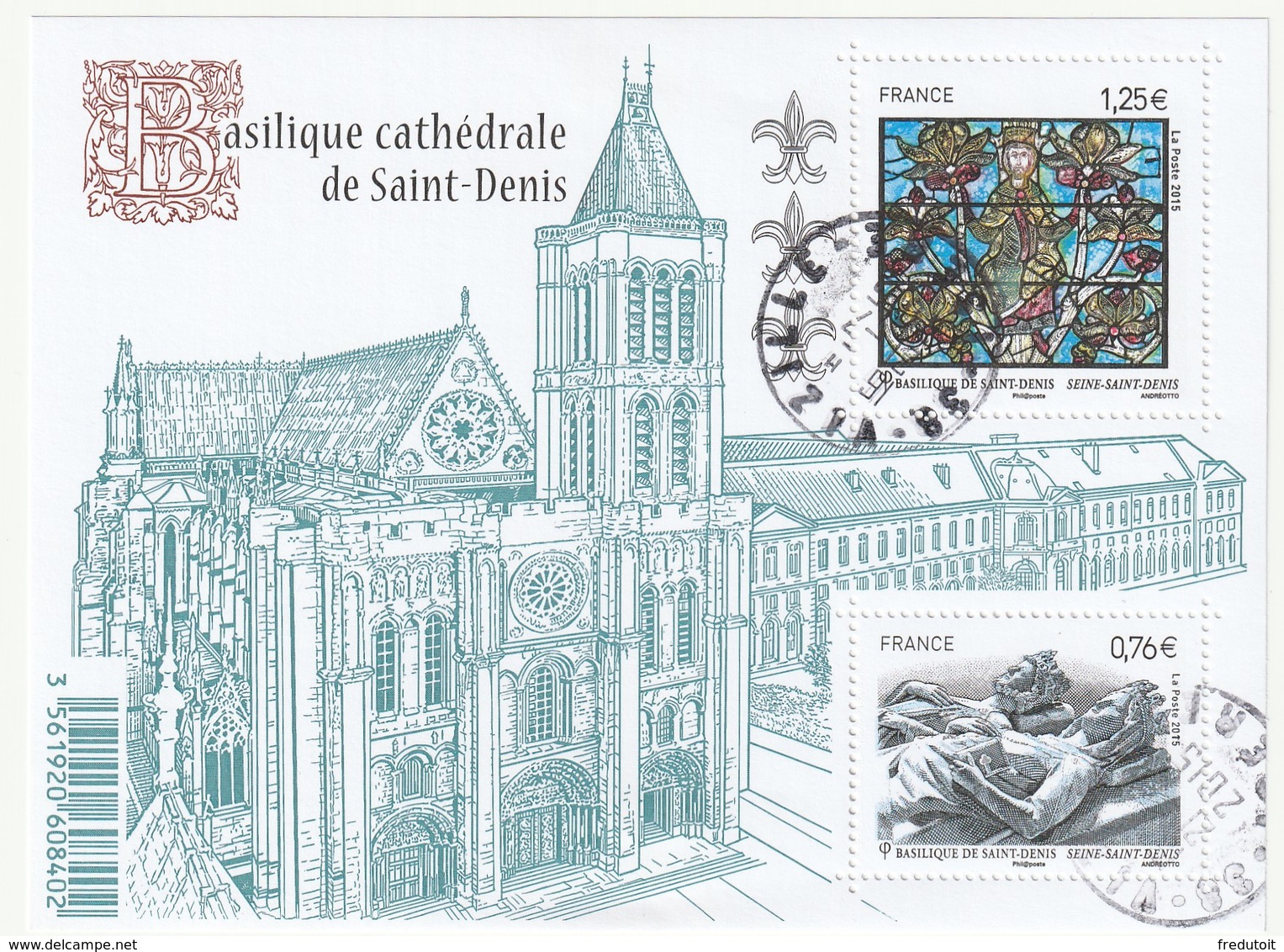 FRANCE - 2015 - BLOC  N° F4930  Obl - Basilique Cathédrale De Saint Denis - Oblitérés