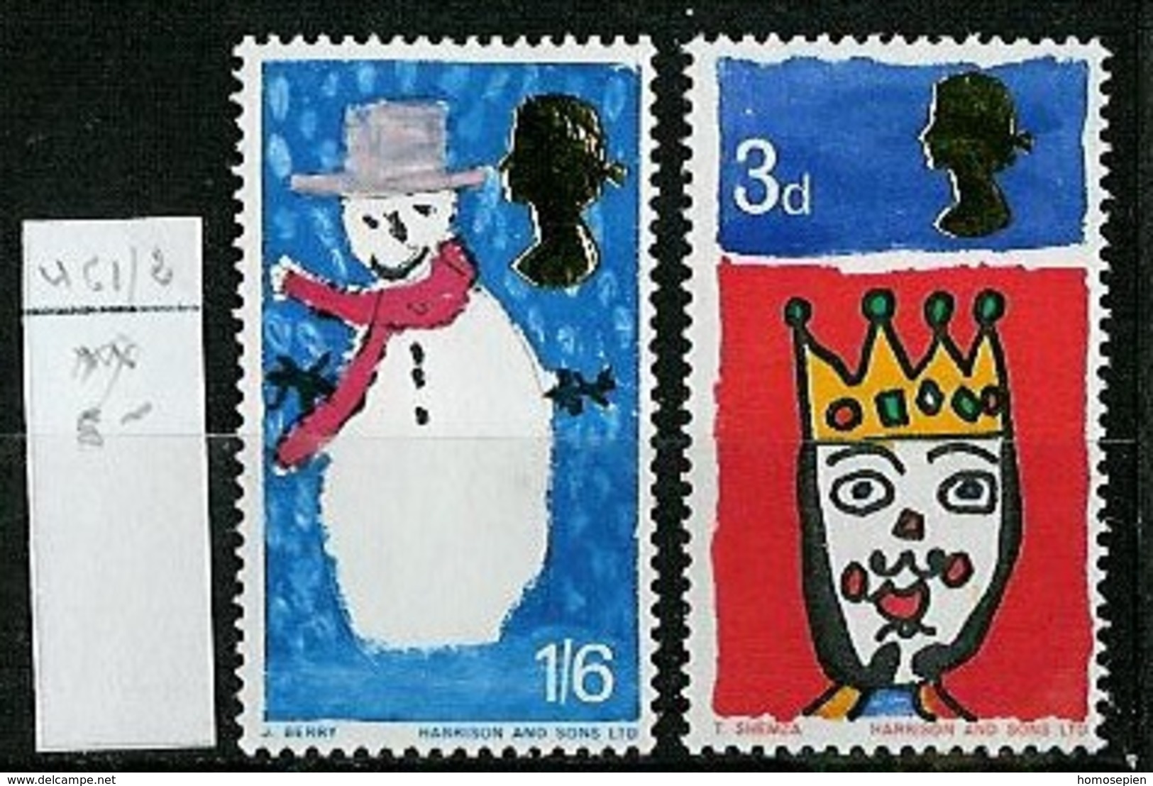 Grande Bretagne - Great Britain - Großbritannien 1966 Y&T N°461 à 462 - Michel N°442 à 443 *** - Noël - Unused Stamps