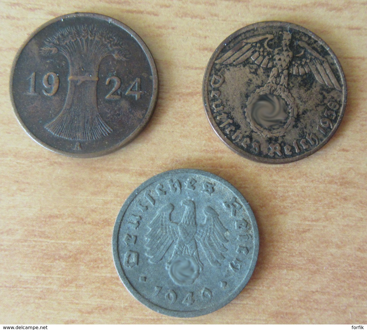 Allemange / Deutches Reich - Lot De 18 Monnaies 1, 5 Et 10 Pfennig 1908 (Etat SUP) à 1944 - Voir Description. - Collections
