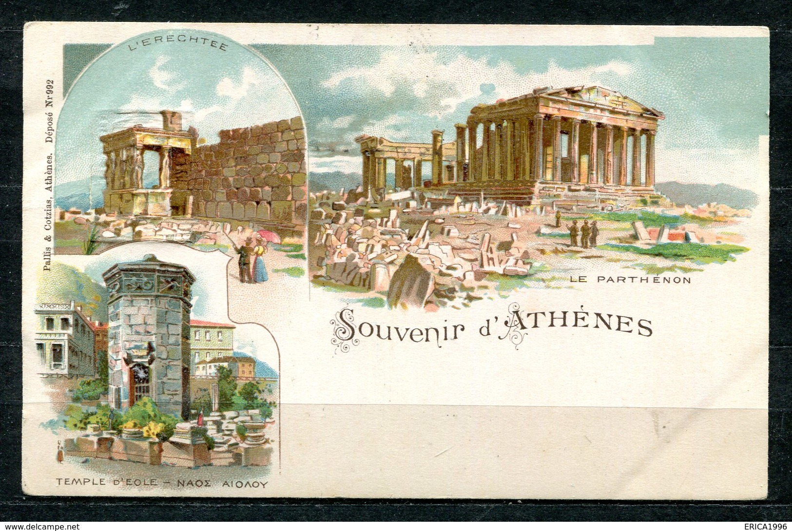CARTOLINA CV2379 GRECIA GREECE Atene Athens, Gruss Aus Type, 1901, Viaggiata Per L'Italia, Formato Piccolo, Francobollo - Grecia