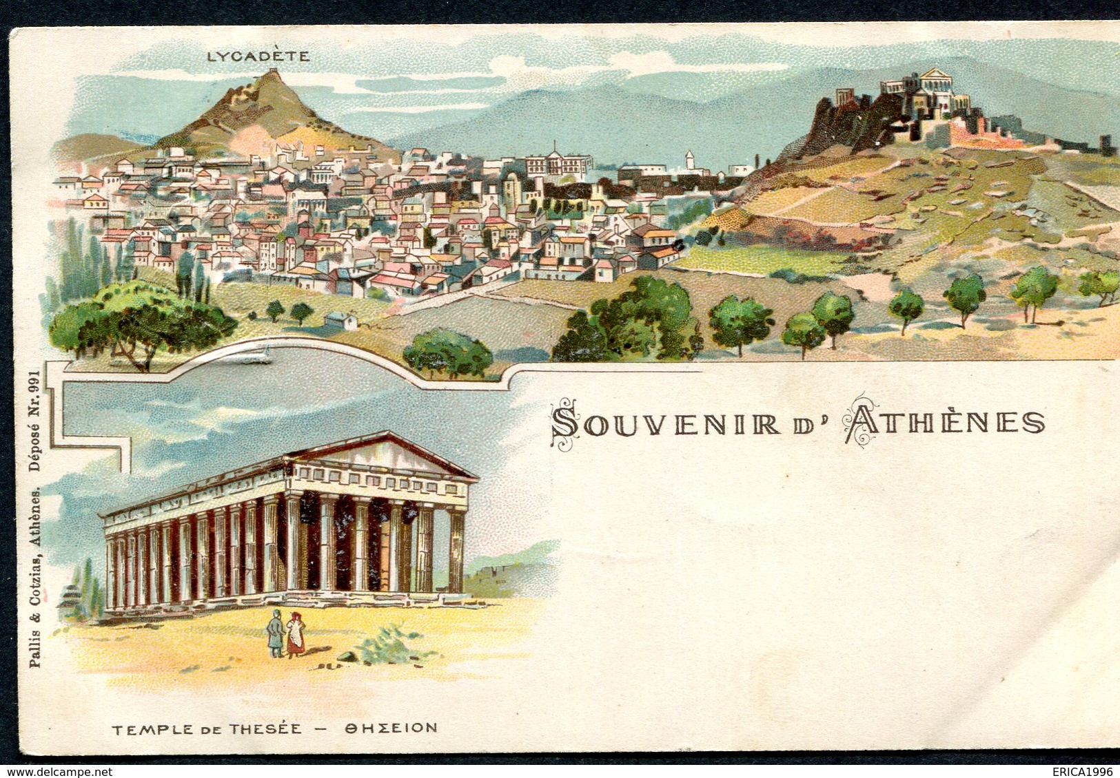 CARTOLINA CV2380 GRECIA GREECE Atene Athens, Gruss Aus Type, 1901, Viaggiata Per L'Italia, Formato Piccolo, Francobollo - Grecia