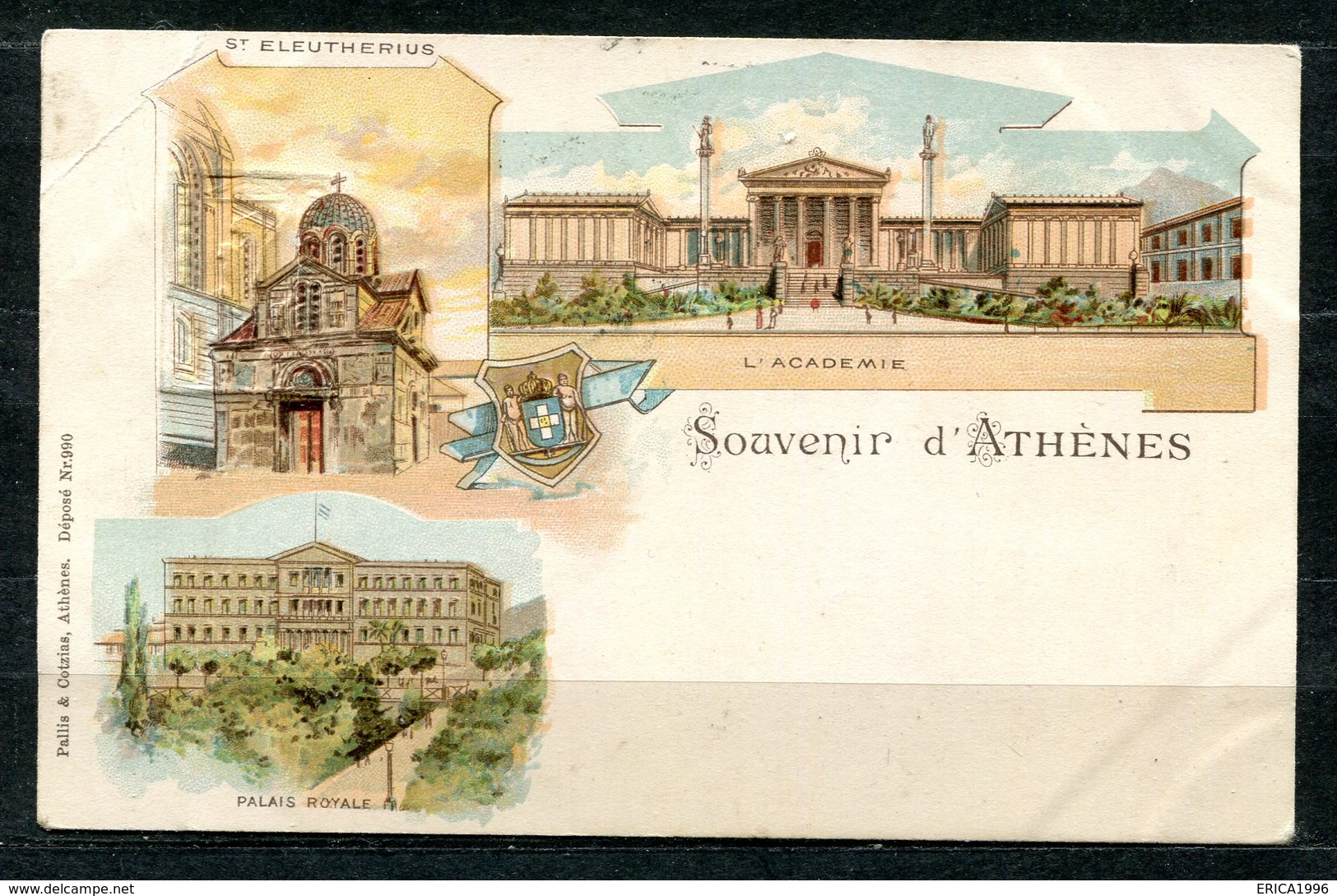 CARTOLINA CV2381 GRECIA GREECE Atene Athens, Gruss Aus Type, 1901, Viaggiata Per L'Italia, Formato Piccolo, Francobollo - Grecia