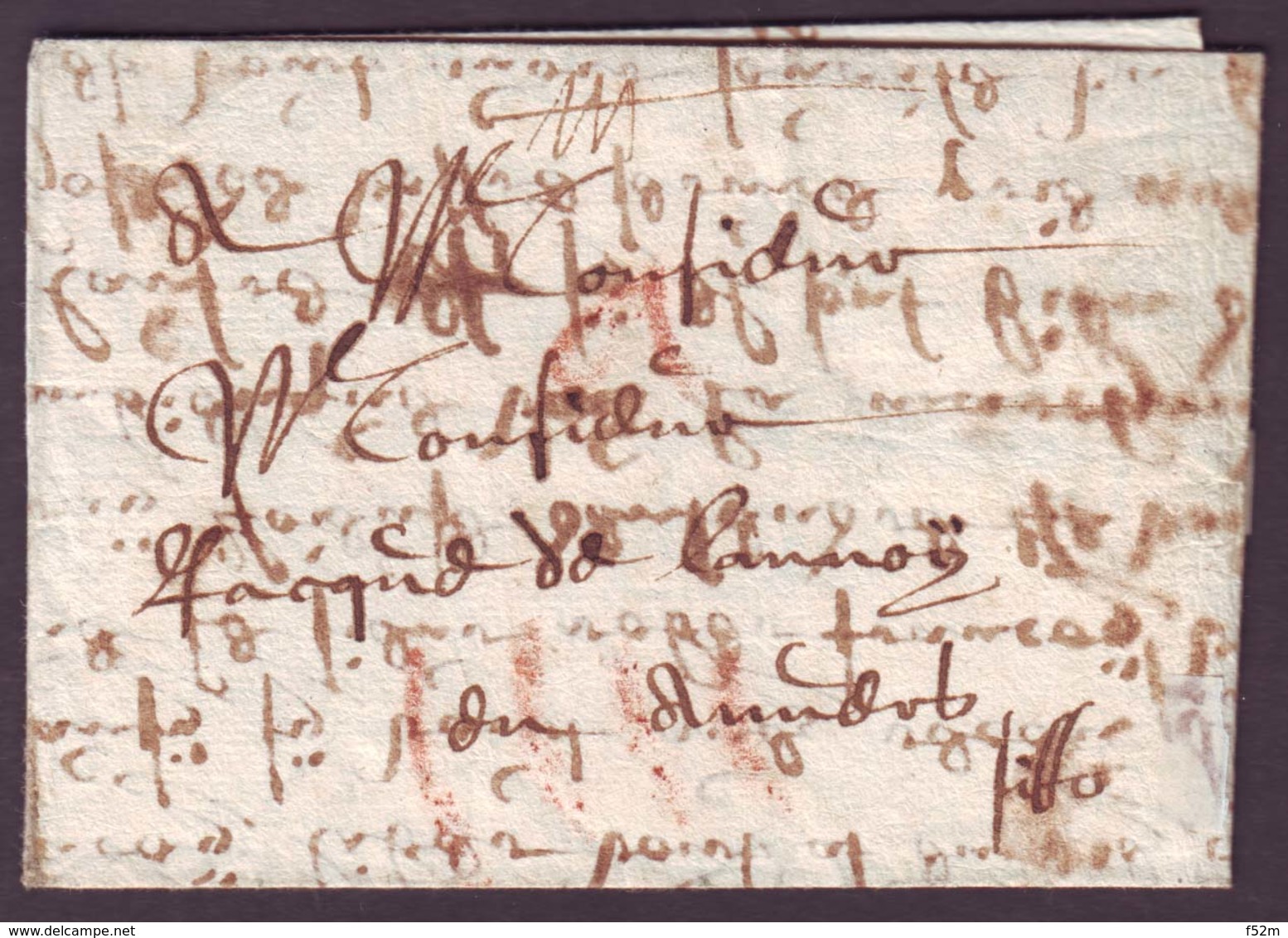 Lettre Du Dept De L'Aisne (?) Du 5-12-1674 + Taxe En Rouge Pour Anvers (Belgique) - ....-1700: Précurseurs