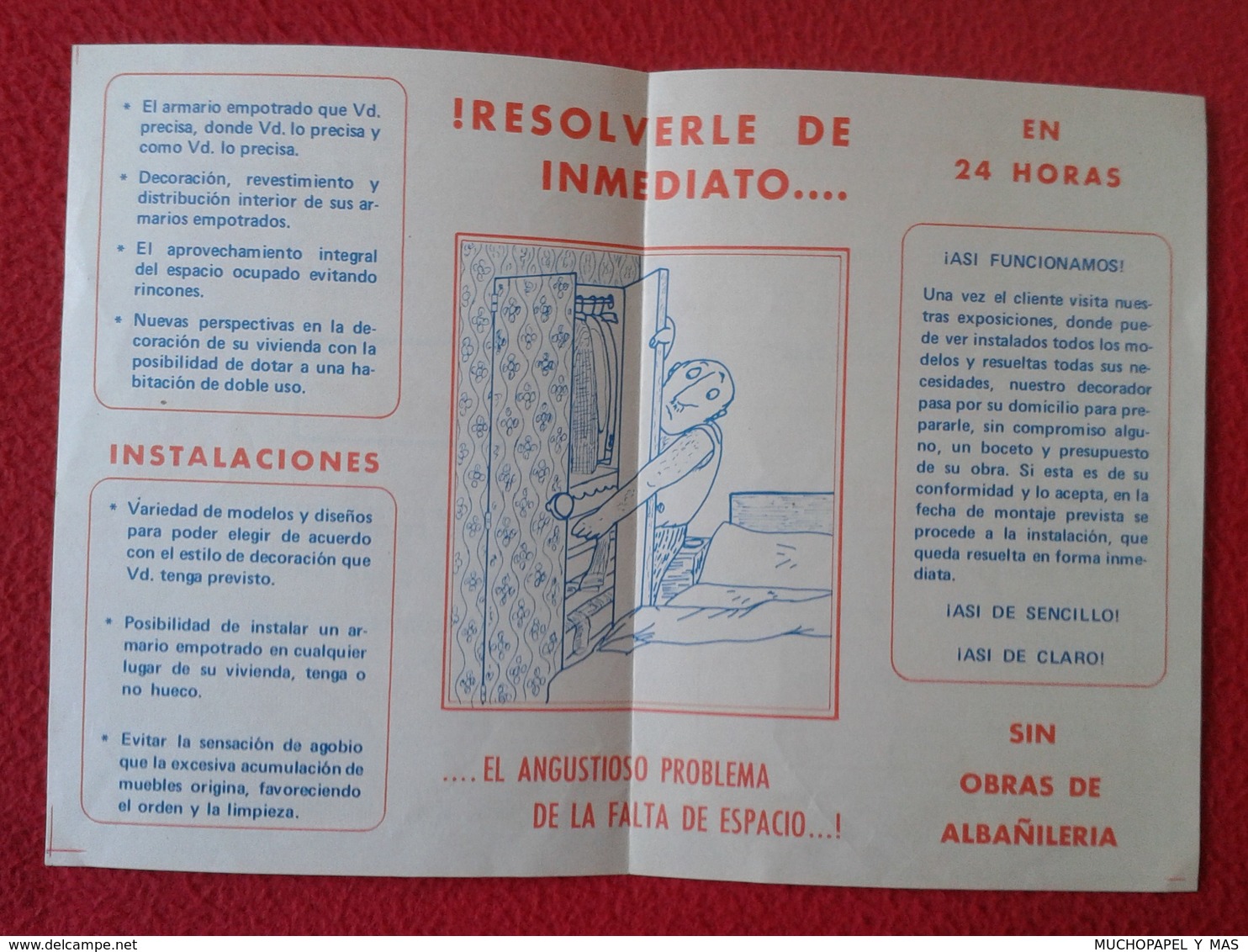 SPAIN RARO ANTIGUO DÍPTICO DOCUMENTO DOCUMENT PUBLICIDAD ADVERTISING ARMARIOS Y MOBILIARIO BUK FURNITURE MEUBLES VER FOT - Publicidad