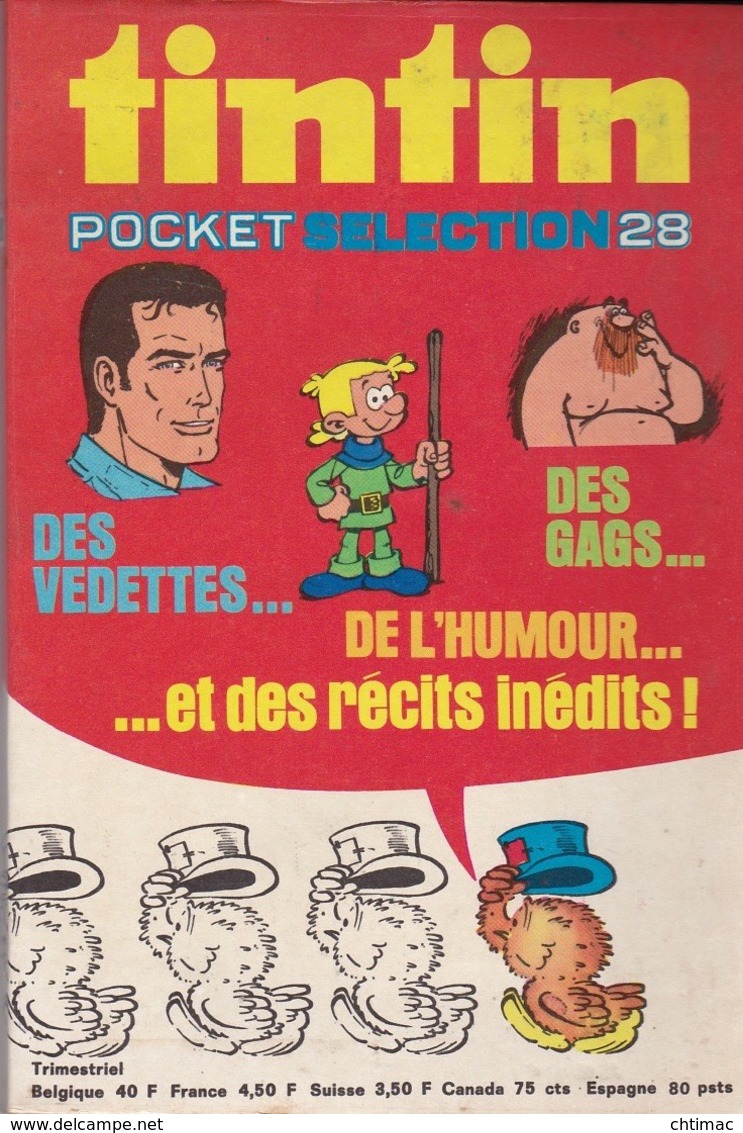 Tintin - Pocket Sélection 28 - Edition Du Lombard - Avril 1975 - Tintin