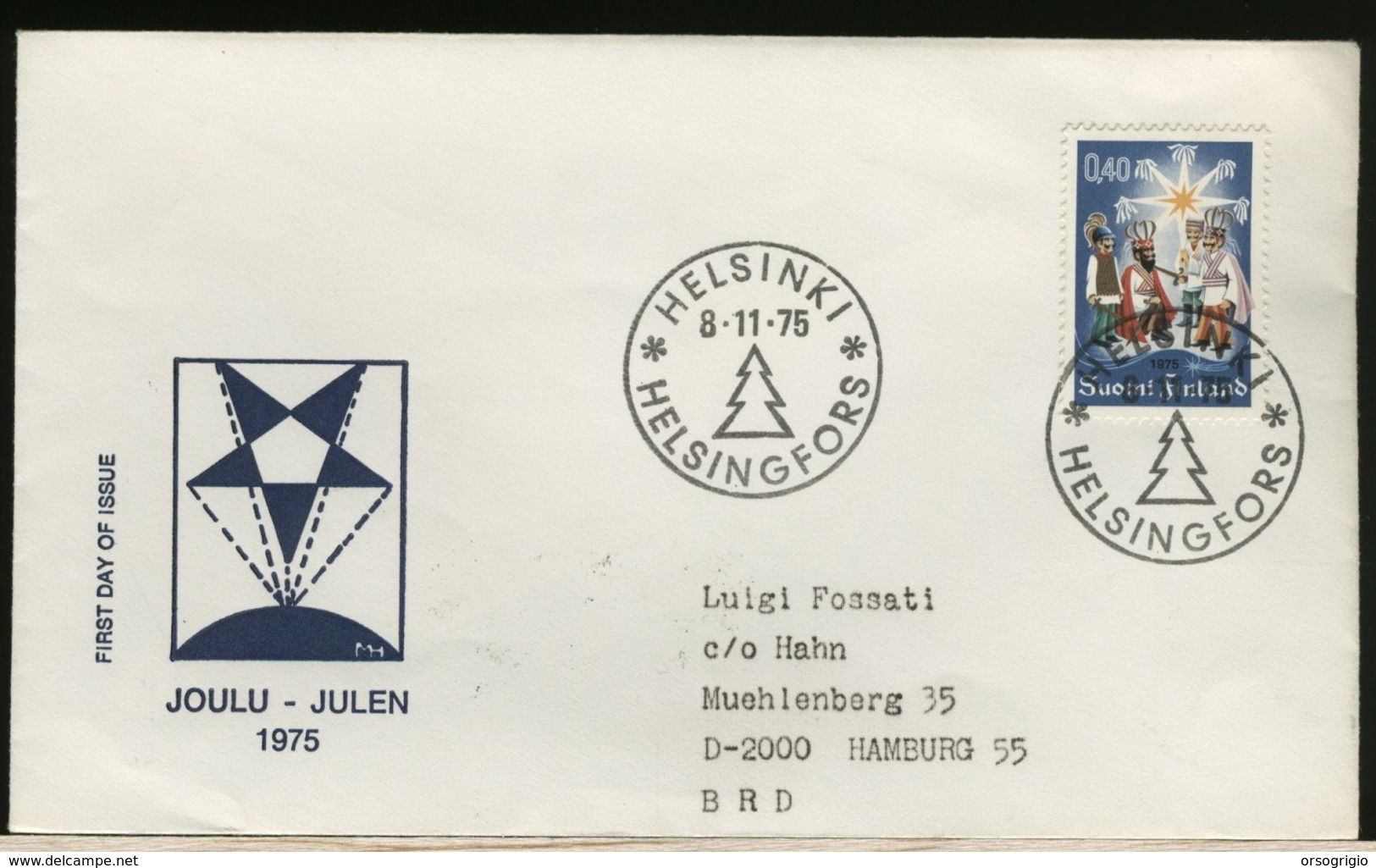 FINLANDIA - SUOMI FINLAND - FDC 1975 -  CHRISTMAS - FDC