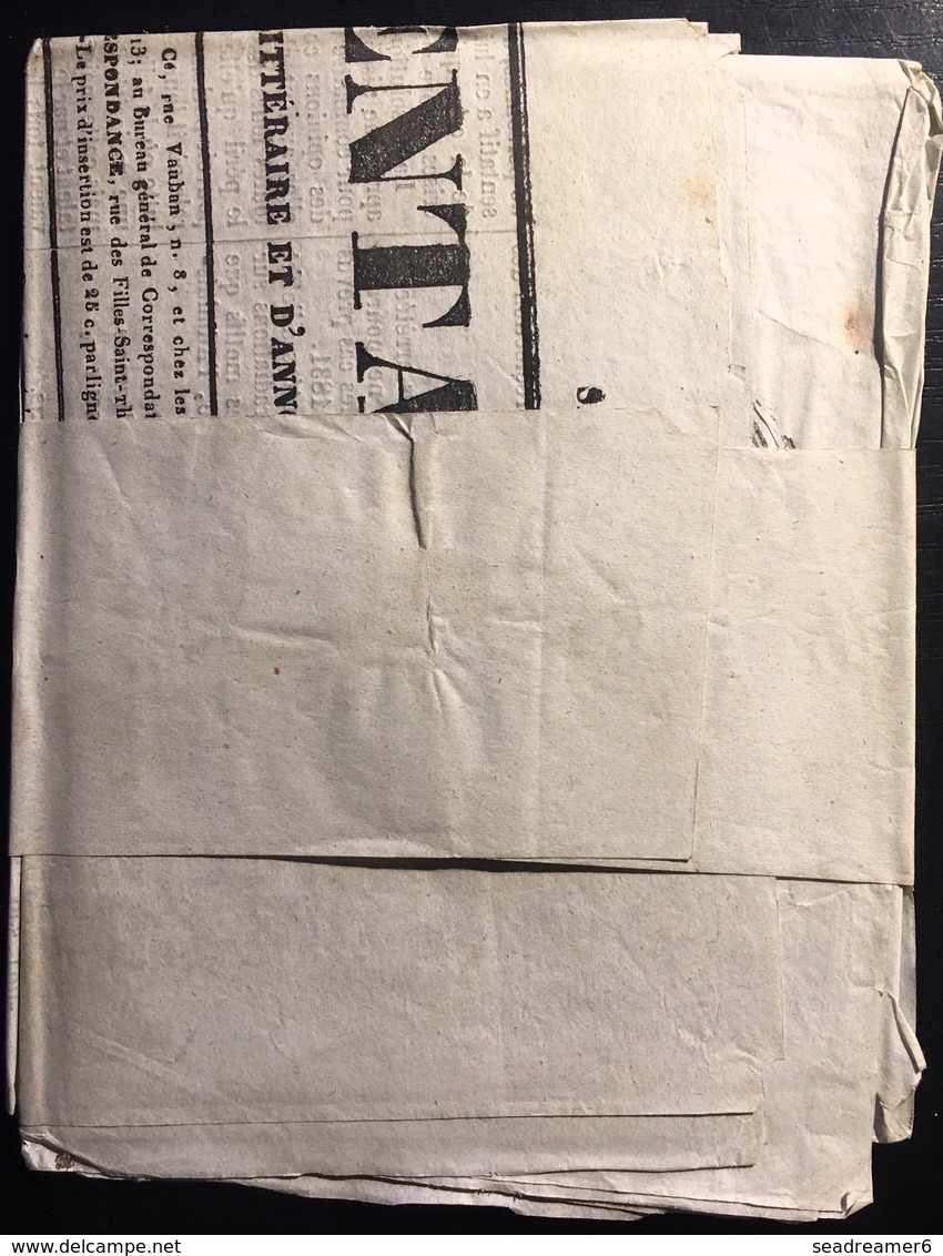 France Journal Politique "le Charentais"  Sous Bande Avec Dateur Type 13 Du 10 Fevrier 1839 + Cachet PP   TTB - Newspapers