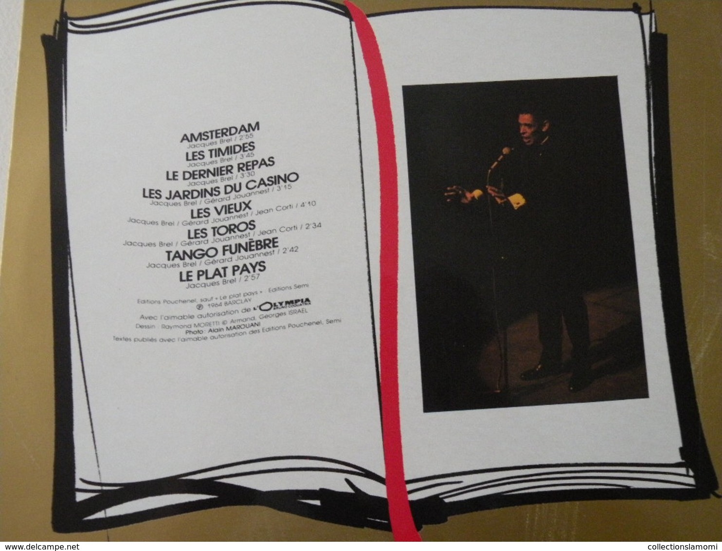 Jacques Brel à l'Olympia en public 1964 -(Titres sur photos)- Vinyle 33 T LP (Barclay)