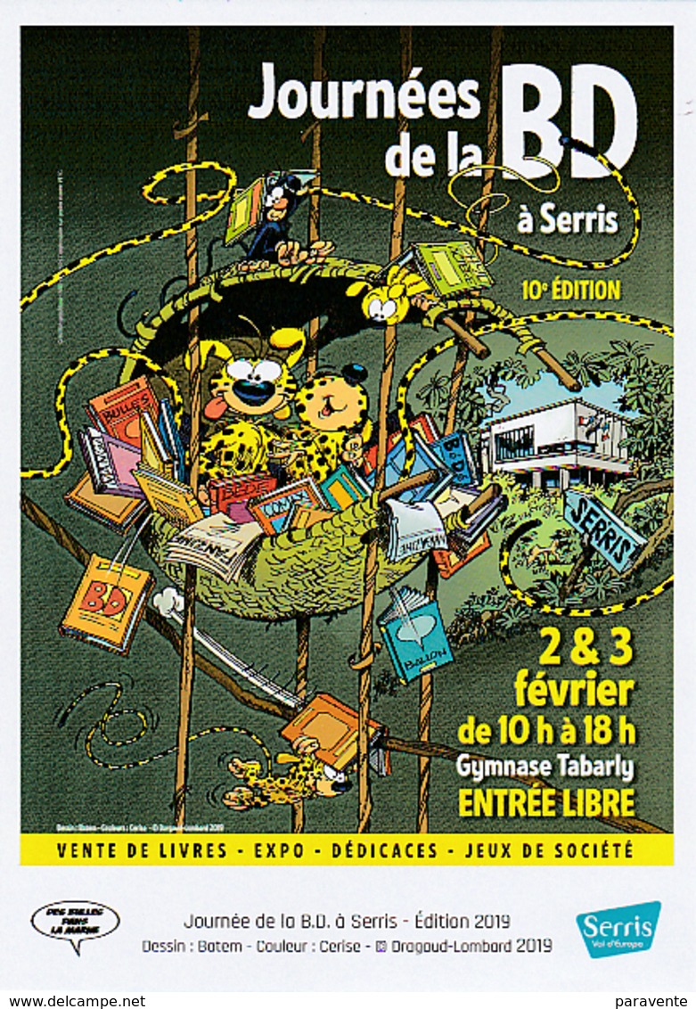 Flyer Salon BD De SERRIS 2019 Par BATEM ( Marsupilami ) - Autres & Non Classés