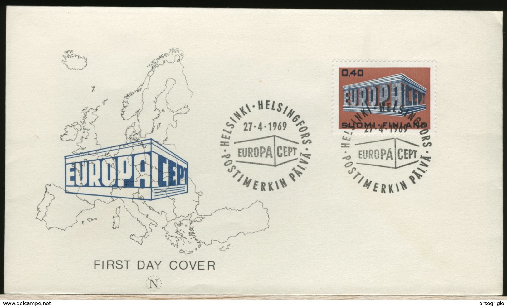 FINLANDIA - SUOMI FINLAND - FDC 1969 -  EUROPA - FDC