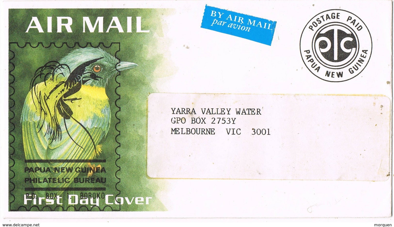 31495. Carta Aerea PAPUA And NEW GUINEA. Postage PAID. Bird - Papua New Guinea