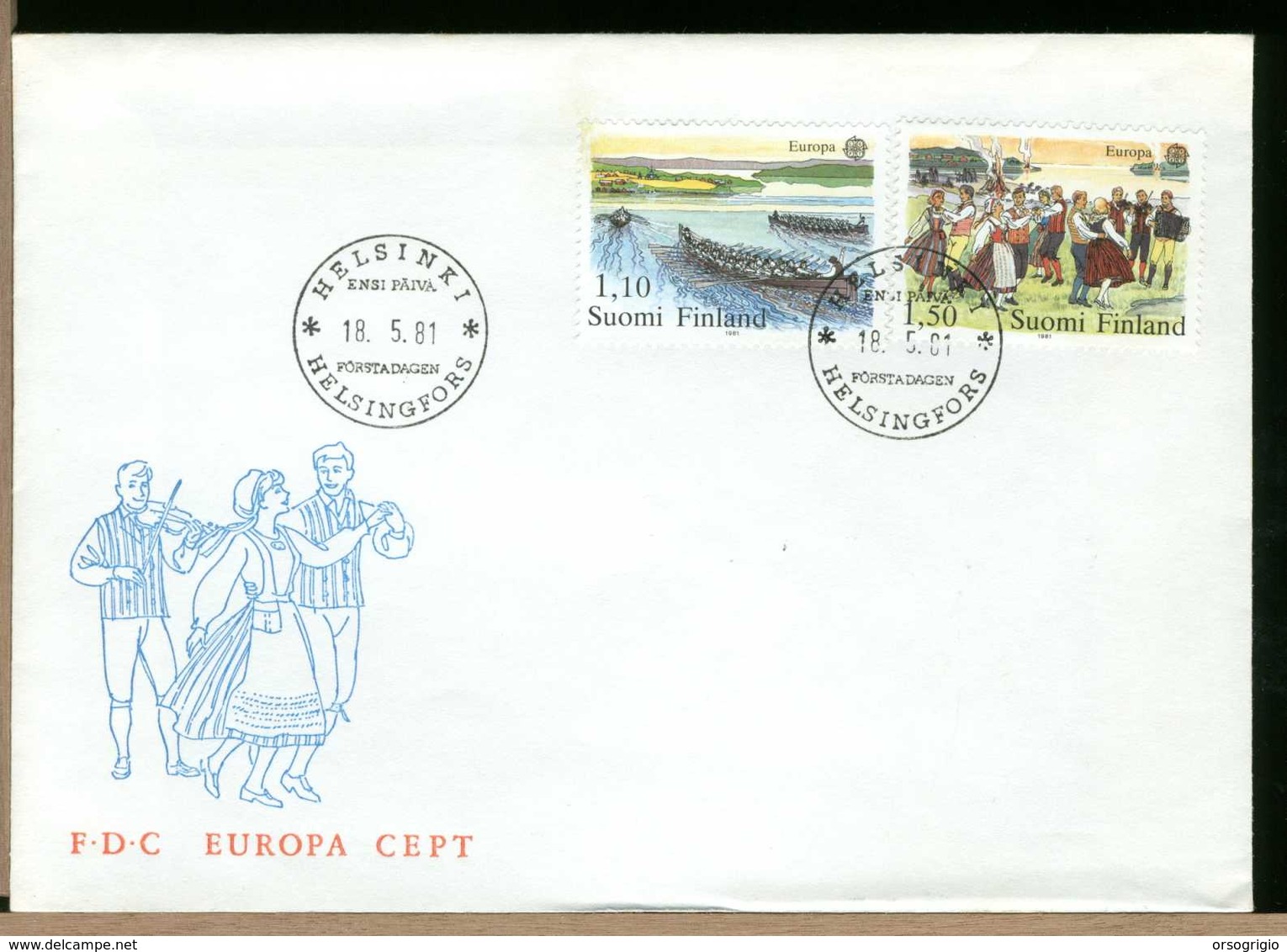 FINLANDIA - SUOMI FINLAND - FDC 1981 -  EUROPA  MUSIK  FISARMONICA - FDC