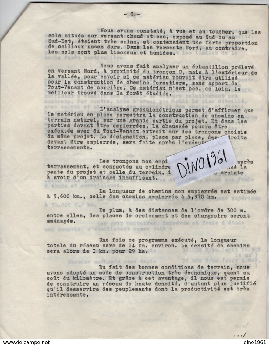 VP14.436 - B. DE TURCKEIM Expert Forestier à TRUTTENHAUSEN - Rapport & Devis Groupement Forestier Du Weihermatt ANDLAU - Collections