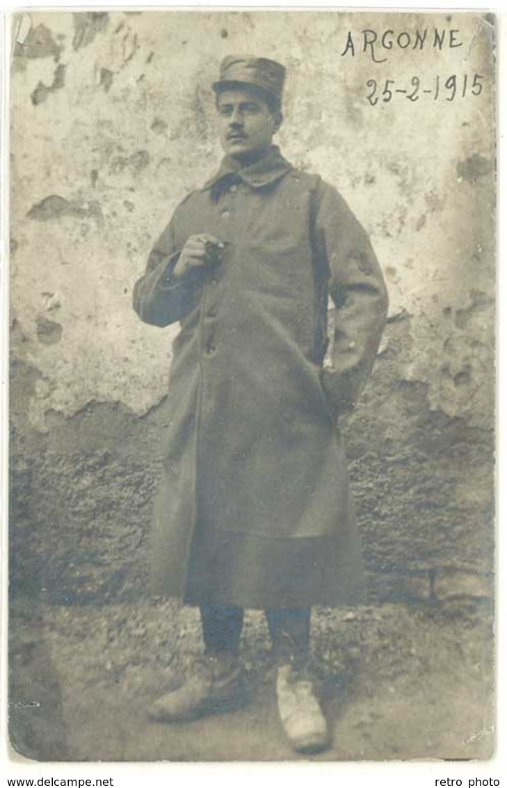 Cpa Carte-photo Soldat Argonne 1915 - Guerre 1914-18