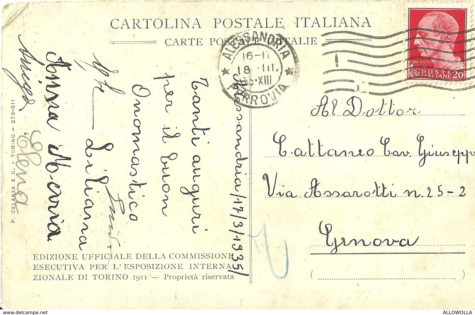 2552 " IL VILLAGIO ALPINO ALL'ESPOSIZIONE DI TORINO 1911 " CARTOLINA ORIGINALE ILLUSTRATA  SPEDITA - Exhibitions