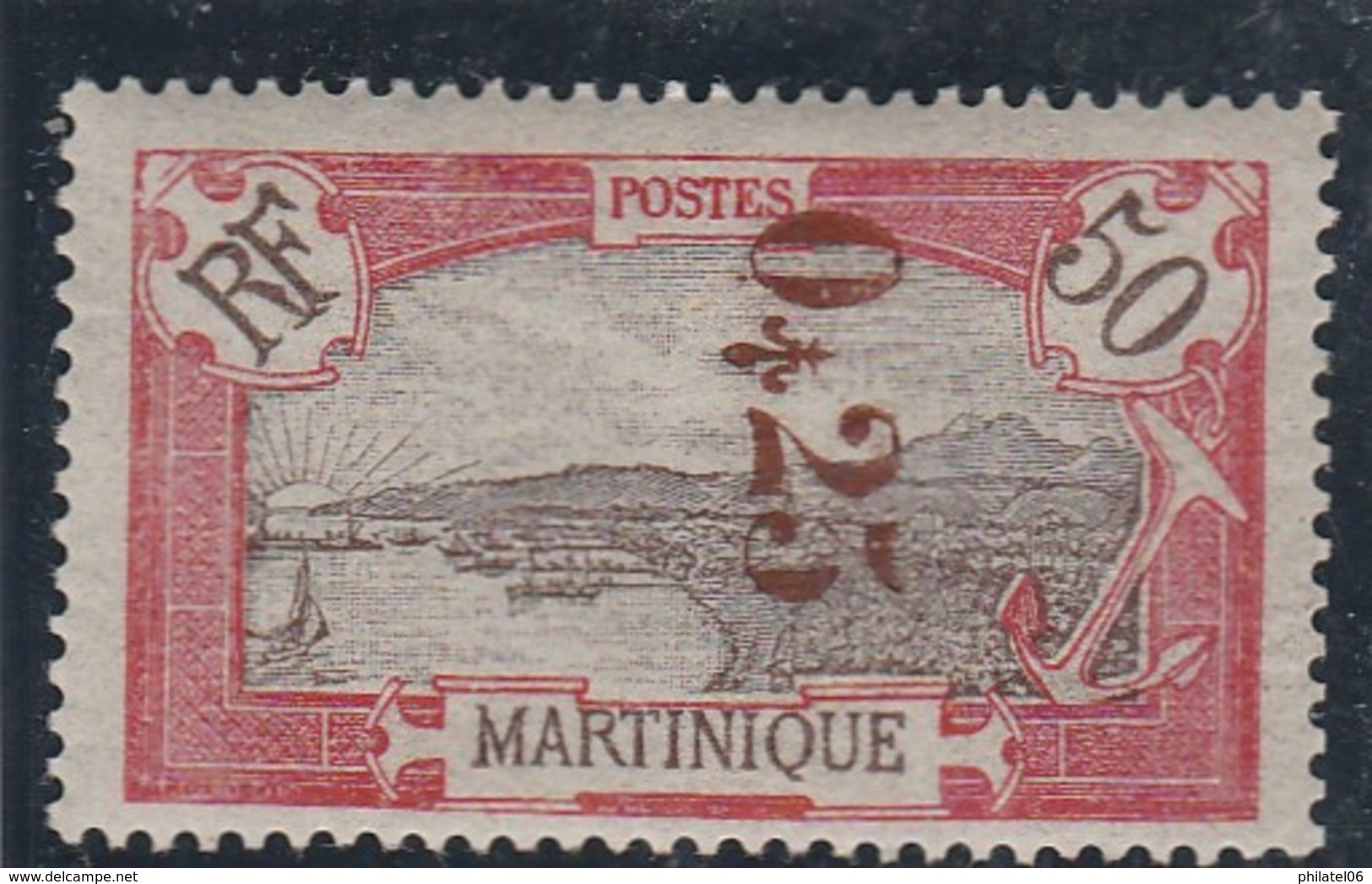 MARTINIQUE No 109 MH* (CHARNIERE MICROSCOPIQUE)  SIGNE BRUN  COTE: 380 EUROS - Unused Stamps