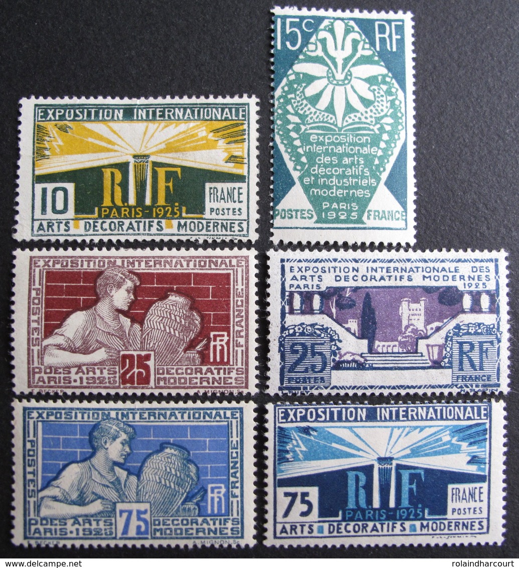 FD/2908 - 1924 - EXPO ARTS DECO à PARIS - N°210 (*) Et N°211 à 215 NEUFS* - Cote : 27,60 € - Neufs