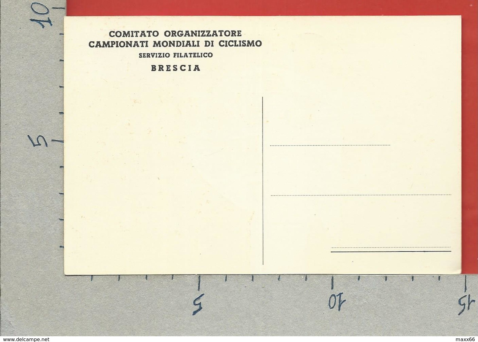 ITALIA 1962 - Comitato Organizzatore Campionati Mondiali Ciclismo BRESCIA - Meccanica Rossa 30 - 08 - 1962 - Macchine Per Obliterare (EMA)