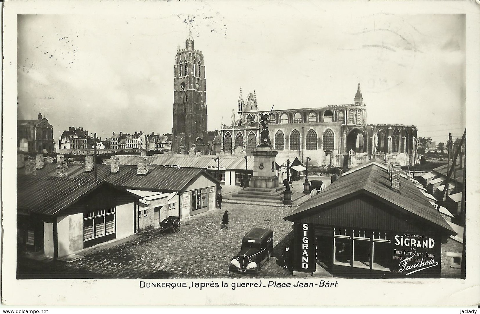 Dunkerque (après La Guerre) -- Place Jean - Bart.    (2 Scans) - Dunkerque