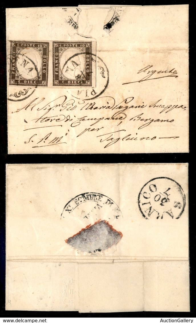 ANTICHI STATI - LOMBARDO VENETO - Governo Provvisorio - 28 Luglio 1859 - Piadena (P.ti R1) - Coppia Orizzontale Del 10 C - Otros & Sin Clasificación