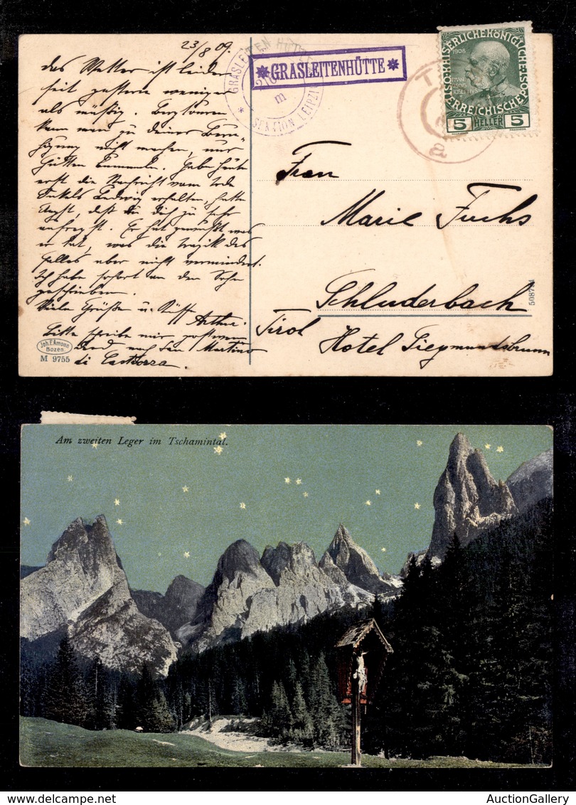 ANTICHI STATI - AUSTRIA TERRITORI ITALIANI - Grasleitenhutte (P.ti 5) - Cartolina Panoramica Per Schluderbach Del 23.8.0 - Autres & Non Classés