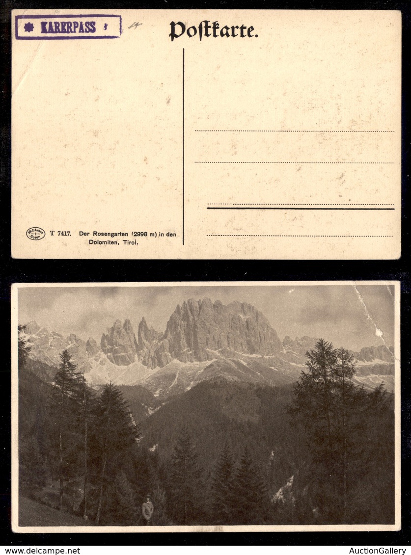 ANTICHI STATI - AUSTRIA TERRITORI ITALIANI - Karerpass (P.ti 6) - Cartolina Panoramica Nuova - Piega In Angolo - Andere & Zonder Classificatie