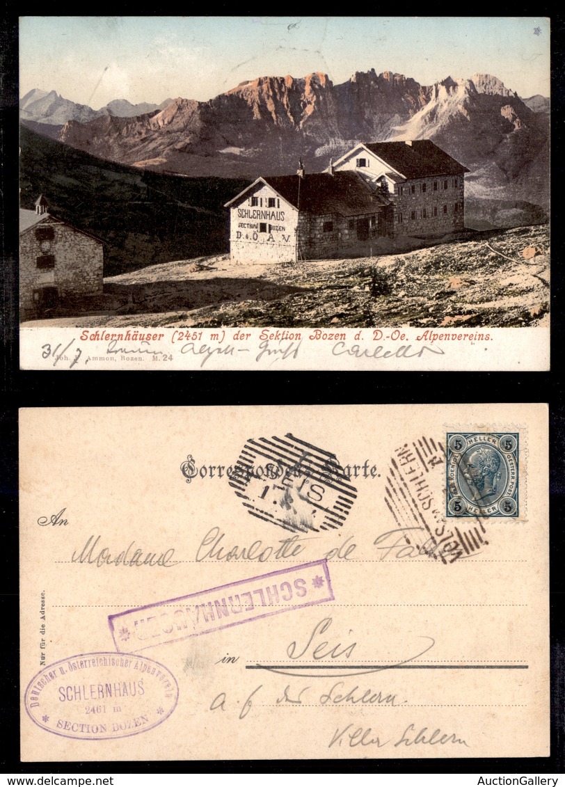 ANTICHI STATI - AUSTRIA TERRITORI ITALIANI - Schlernhauser - Cartolina Panoramica Per Seis Del 31.7.04 - Sonstige & Ohne Zuordnung